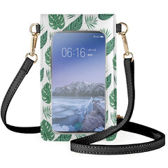 Banana Leaves Palm Leaf One Shoulder Bag Fresh Green Anti-fall Phone Package