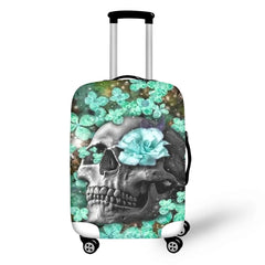 Flower Skull Print Personalized Luggage Cover