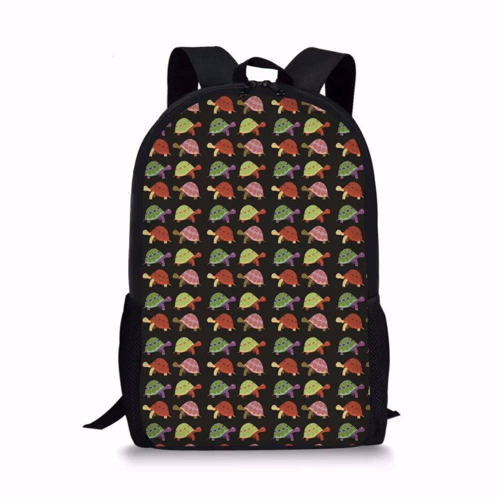 Flower Turtle Printing Women Backpack Girls School Bags Teenager Laptop Backpack