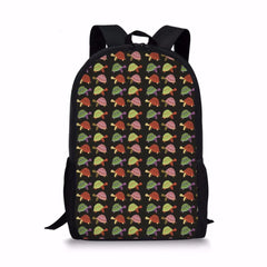 Flower Turtle Printing Women Backpack Girls School Bags Teenager Laptop Backpack