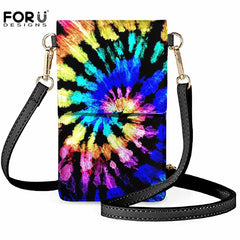 Tie Dye Crossbody Cell Phone Bag, Soft Touch Screen Mobile Phone