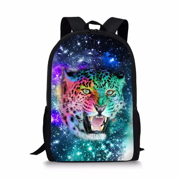 Oil Painting Horse Print School Backpack Girl Students 16inch Laptop Bag