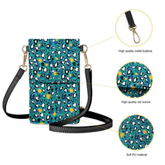 Leather Mini Crossbody Bag Leopard Pattern Phone Purse
