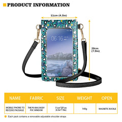 Leather Mini Crossbody Bag Leopard Pattern Phone Purse