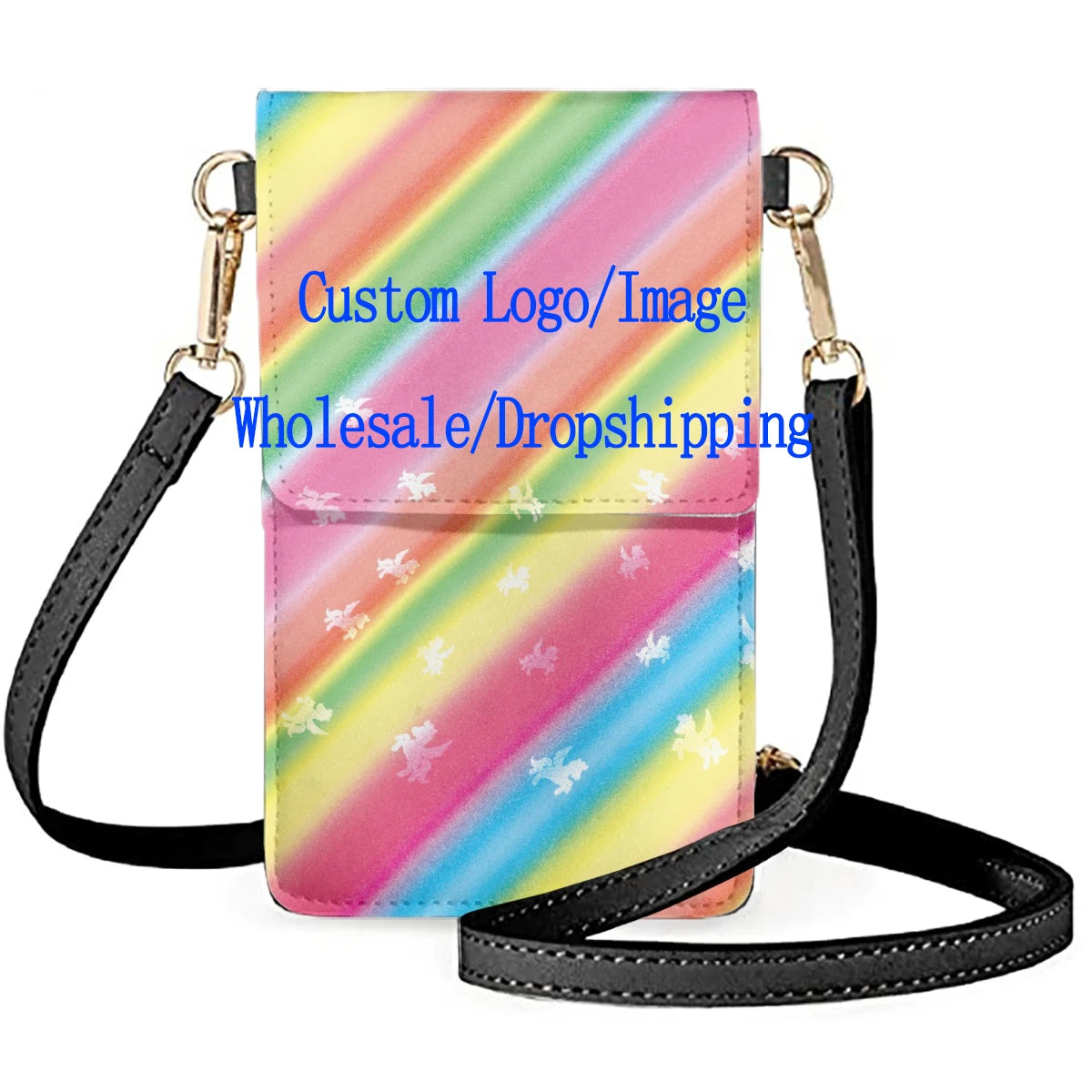 Alphabet Pattern Flip Cellphone Bag Unisex Mobile Phone Pack