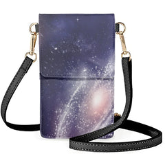 Space Earth Print Unisex Cellphone Bag Leather Solar System Outer Space