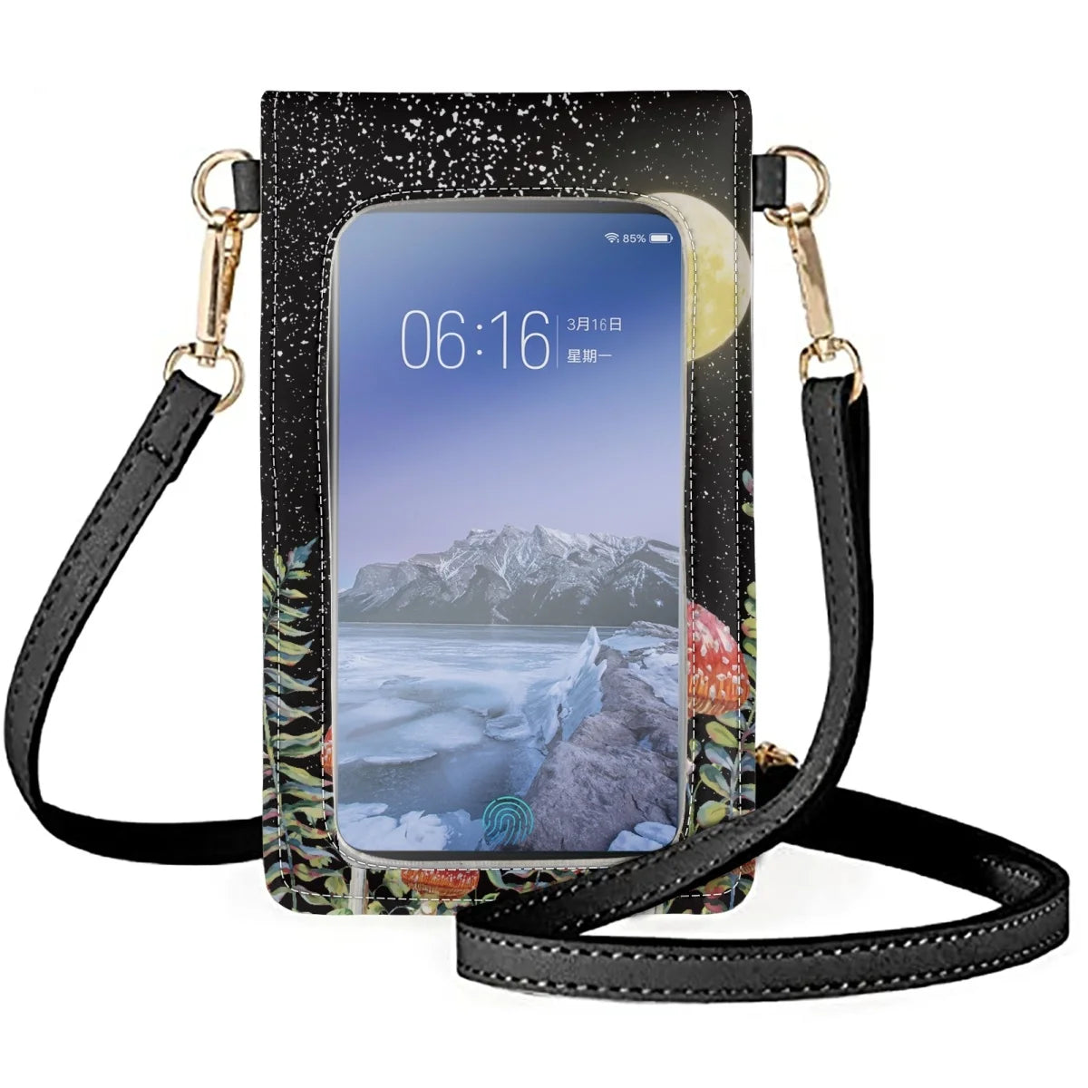 Magic Mushroom Mobile Pones Bag Women's Wrist Pack