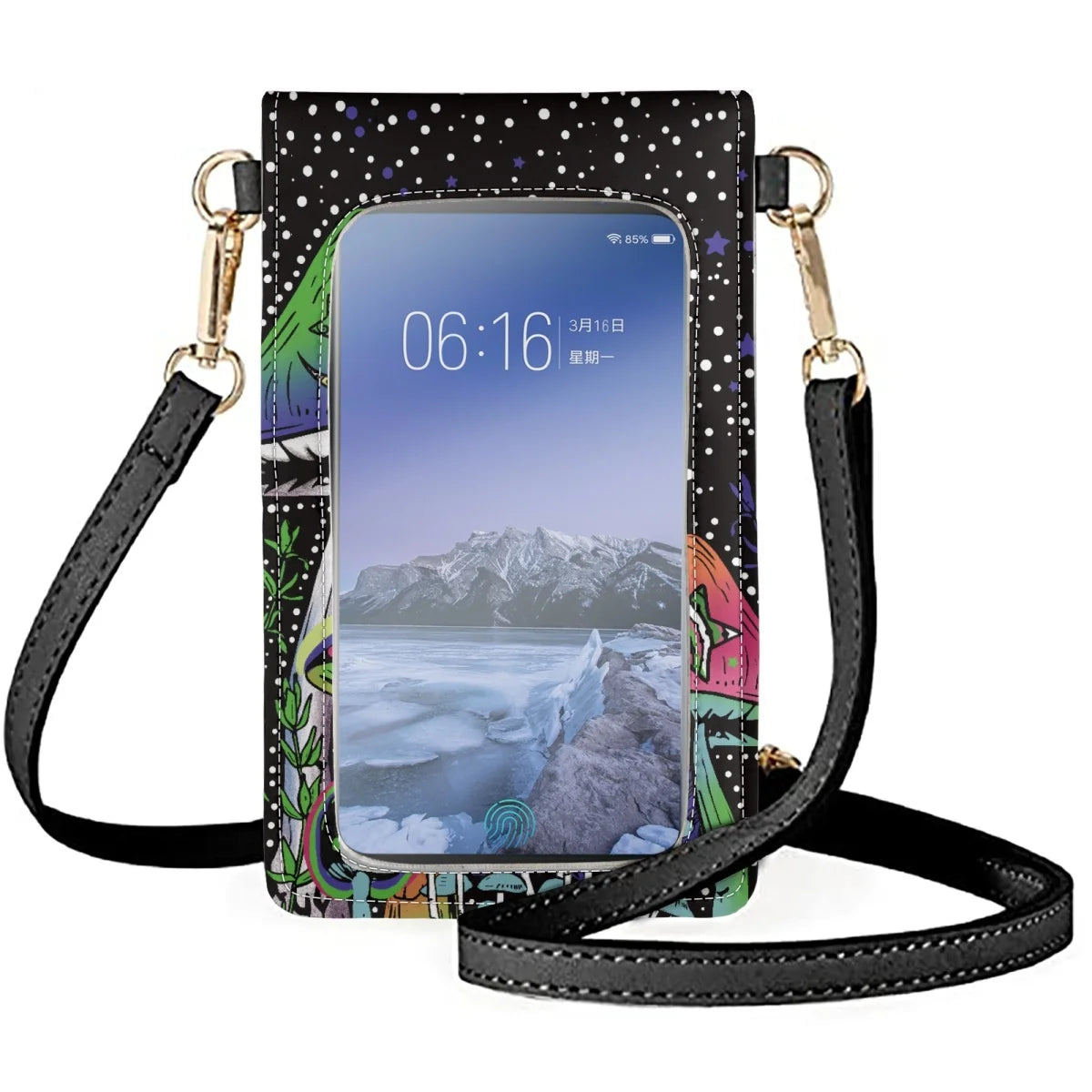 Magic Mushroom Mobile Pones Bag Women's Wrist Pack
