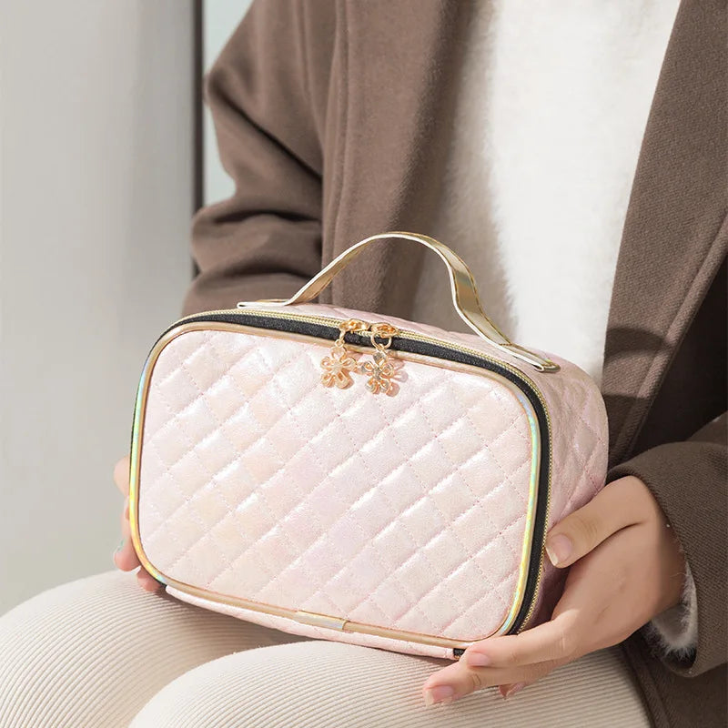 Argyle Portable Women Cosmetic Bag Multifunction Waterproof Travel Storage