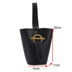 Casual Tote Bucket Crossbody Bag PU Leather Handbag