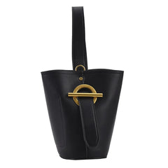 Casual Tote Bucket Crossbody Bag PU Leather Handbag