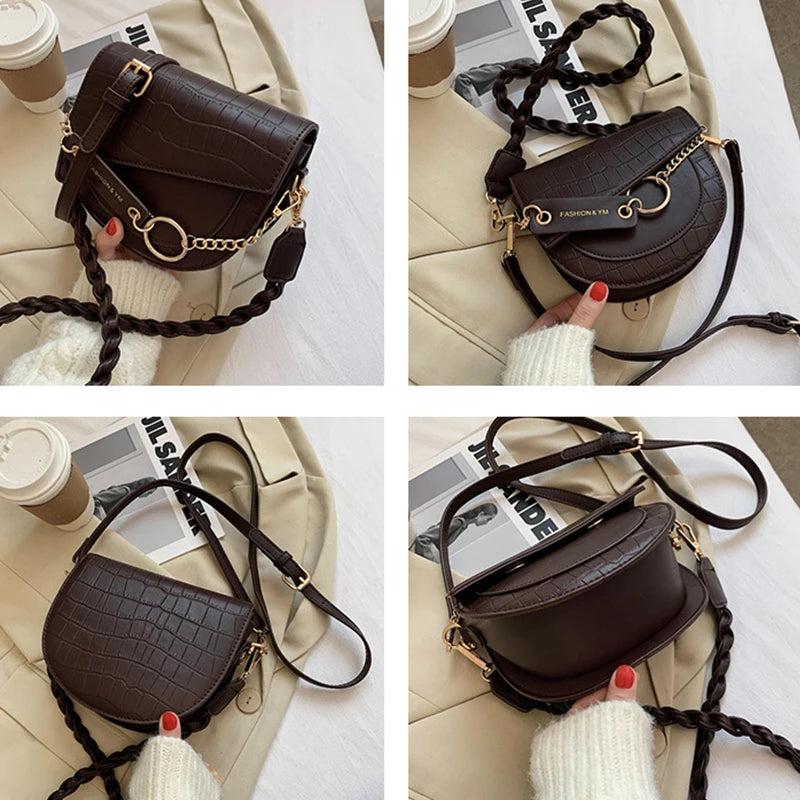 Crocodile Pattern Crossbody Bag Chain Shoulder Handbag WLHB2378