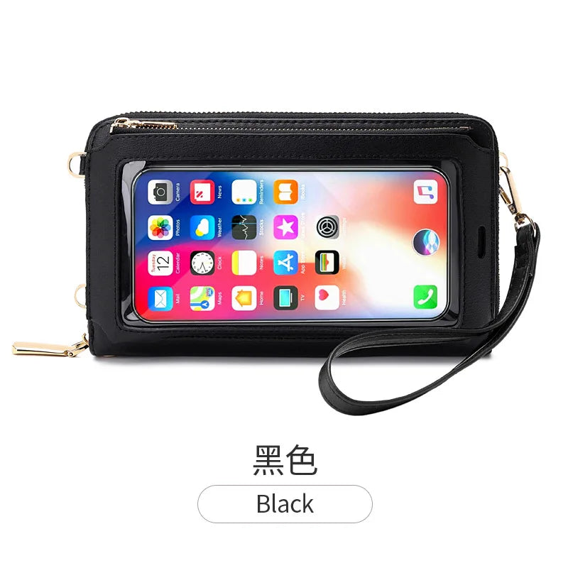 Cellphone Shoulder Bag Women Wallet PU Leather Crossbody Bag