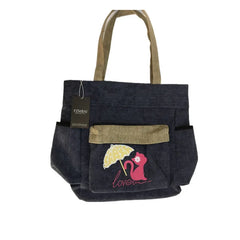 Casual Canvas Shoulder Bag with Cat Print