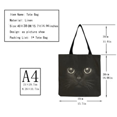 Cat Print Foldable Shopping Bag for Women