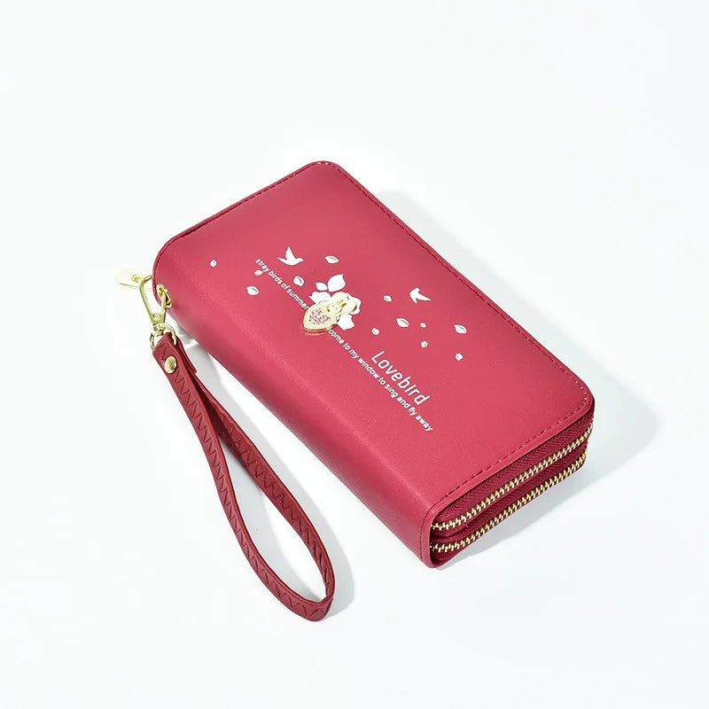 Double Zipper Women's Wallet Large Capacity Mobile Phone Bag