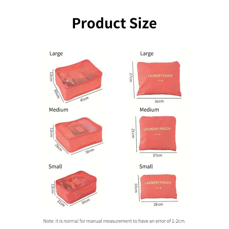 6-Piece Oxford Cloth Clothes Storage Bag for Travel and Home Organization