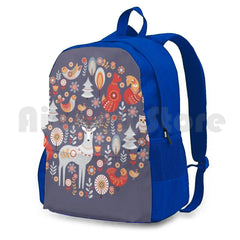 Fairy-Tale Forest Backpack with Foxes, Deer, Birds, Owls