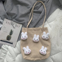 Corduroy Shoulder Bag Female Cartoon Japanese Ins Handbag