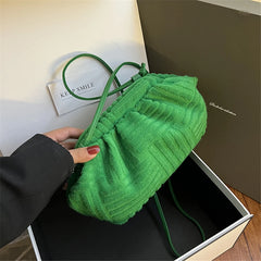 Women's Cloud Bag Soft Cotton Shoulder Messenger Stripe Travel Purse