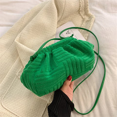 Women's Cloud Bag Soft Cotton Shoulder Messenger Stripe Travel Purse