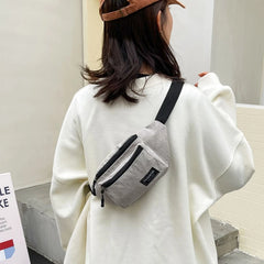Corduroy Fanny Pack Sling Bag for Women Girls Ladi...