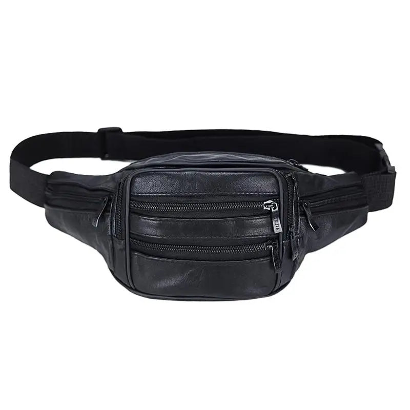 Leather Mens Fanny Pack Waist Bag Waist Purse Banana Bag Belt Pack Leg