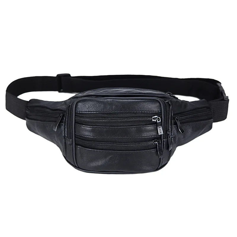Leather Mens Fanny Pack Waist Bag Waist Purse Banana Bag Belt Pack Leg