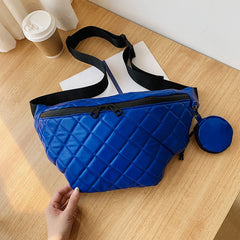 Women's Large Waist Bag Waterproof PU Leather Shoulder Messenger Pack