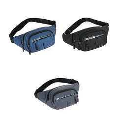 Grey Fanny Pack for Women Men Unisex Waist Bag Zipper Adjustable Strap Large