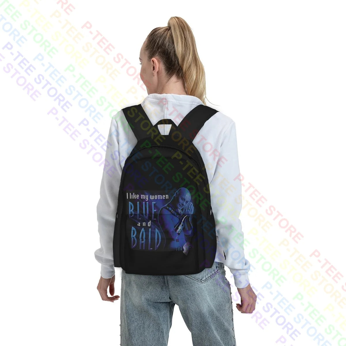 Farscape And Bald Large Capacity Backpack Travel Art Print Gym Tote Bag