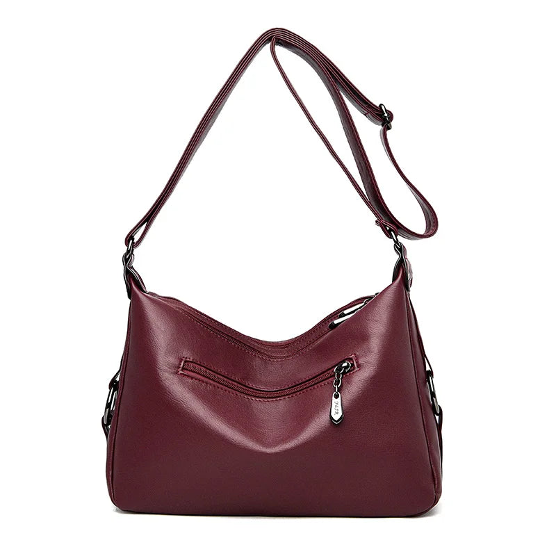 Soft Washed Pu Leather Women Messenger Bag Crossbody Shoulder Handbags