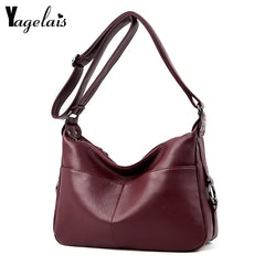 Soft Washed Pu Leather Women Messenger Bag Crossbody Shoulder Handbags
