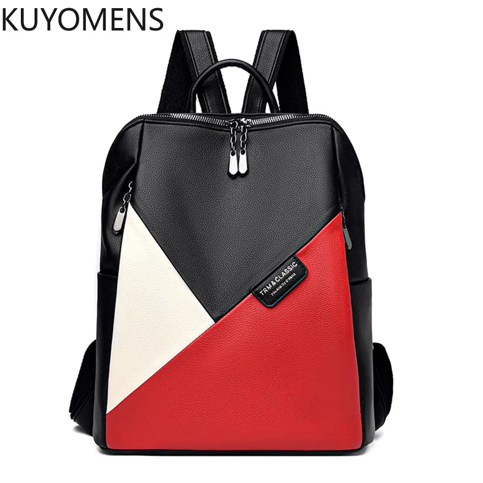 Leather Women's Backpack School Bag Girls Travel Rucksack