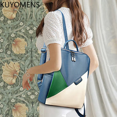 Leather Women's Backpack School Bag Girls Travel Rucksack