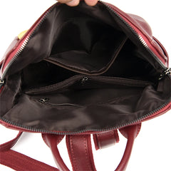 Leather Women's Backpack School Bag Girls Travel Rucksack