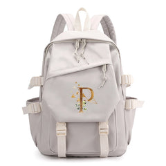 Beige Large Capacity Laptop Backpack for Girls School Student