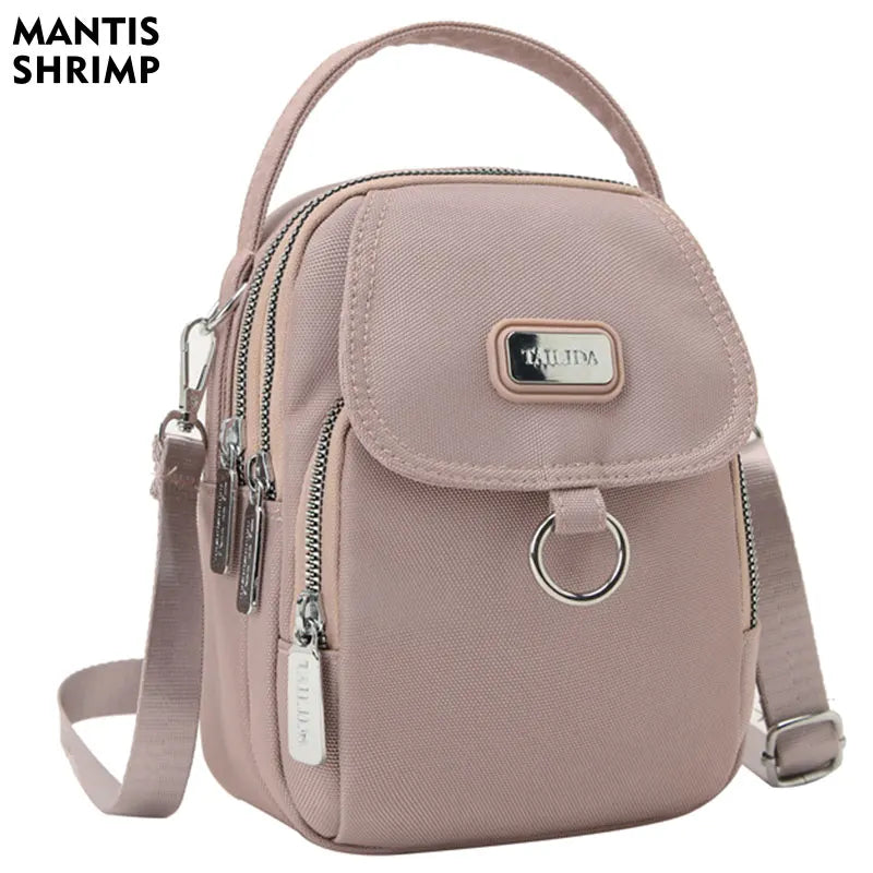3 Layers Women Mini Bag High Durable Fabric Girls Small Shoulder Bag