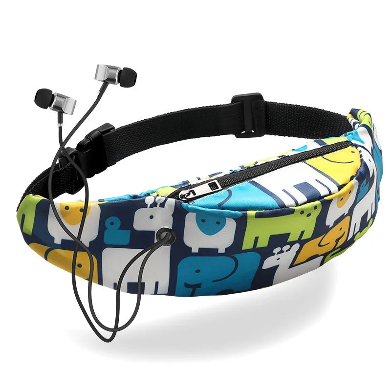 Colorful Print Waist Bag Fanny Pack Hip Belt Money Travel