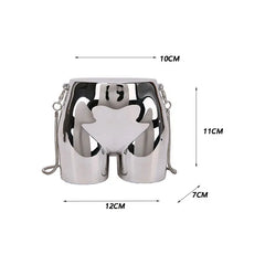 Metallic Shoulder Bag Acrylic Chain Messenger Handbag Purse