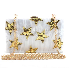 Sequin Striped Chain Evening Clutch Bag Wedding Purse
