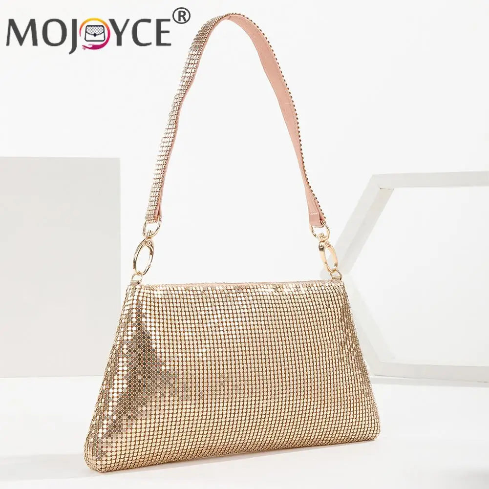 Aluminium Rhinestones Pattern Evening Clutch Bag