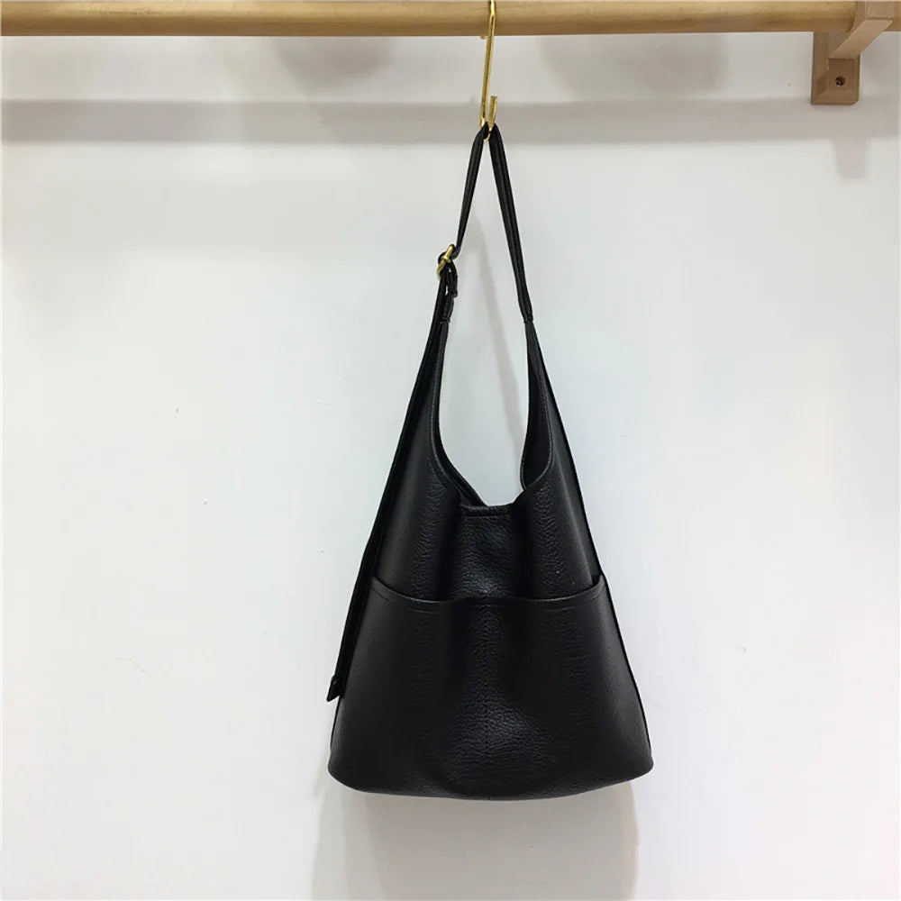 Soft Pu Leather Shoulder Bag Large Capacity Tote Composite Bags