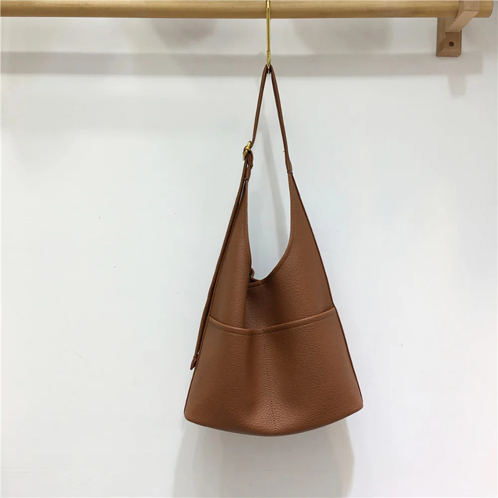 Soft Pu Leather Shoulder Bag Large Capacity Tote Composite Bags