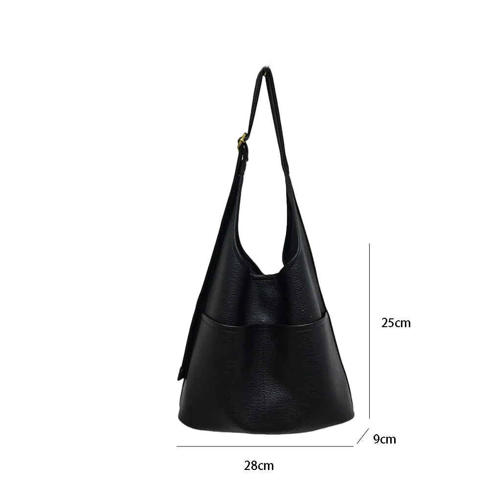 Soft Pu Leather Shoulder Bag Large Capacity Tote Composite Bags