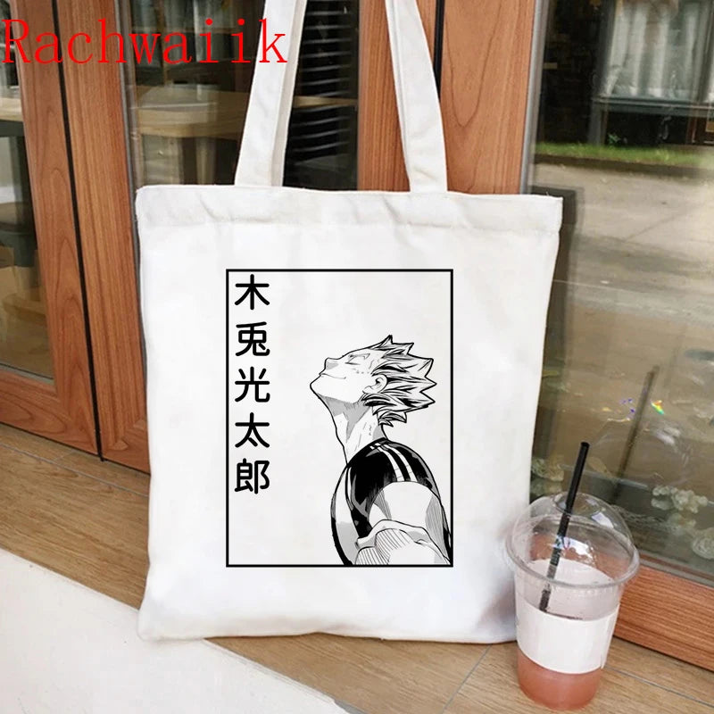 Anime Haikyuu Eco Canvas Shoulder Bag Large-capacity