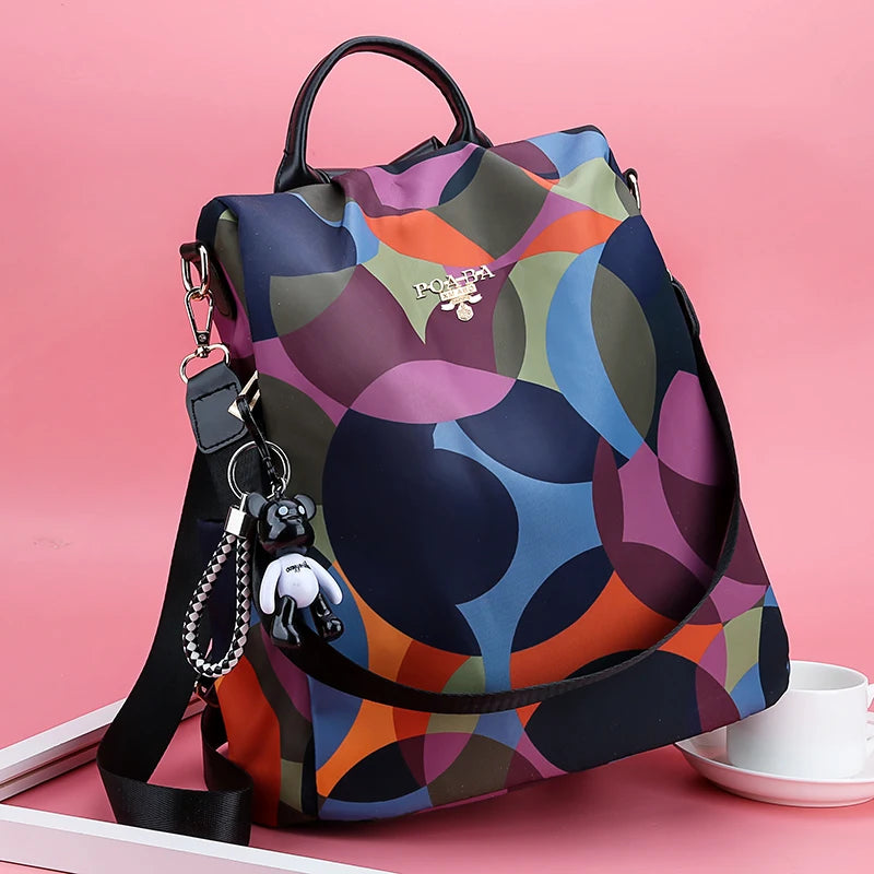 Anti Theft Women Backpack Durable Oxford Style Cloth School Backpack