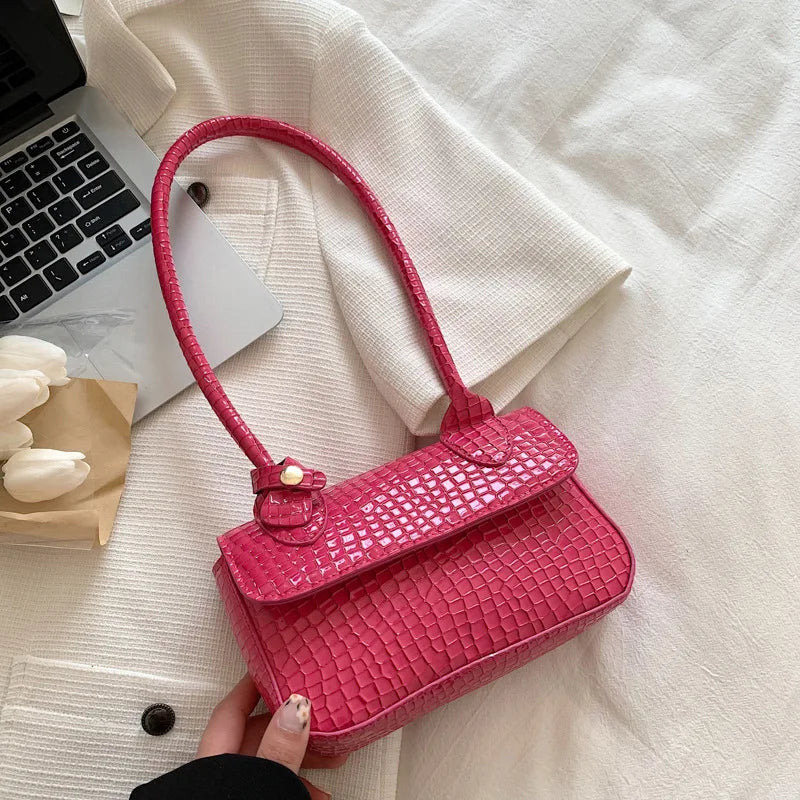 Snakeskin Shoulder Bag Women Spring Casual Small Bag