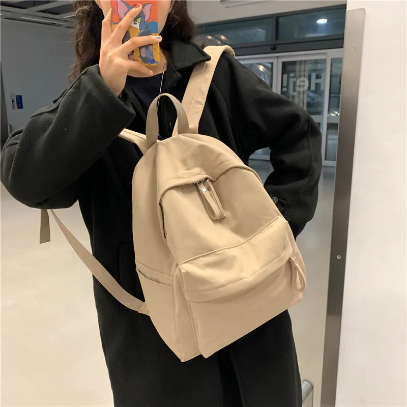 Canvas Women Backpack Shoulder Bag Anti-theft
