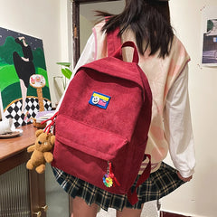 Canvas Women Backpack School Bag Anti-theft